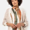 Beige Gemeleerde Korte Cardigan Met Knopen-Terre Bleue Sale