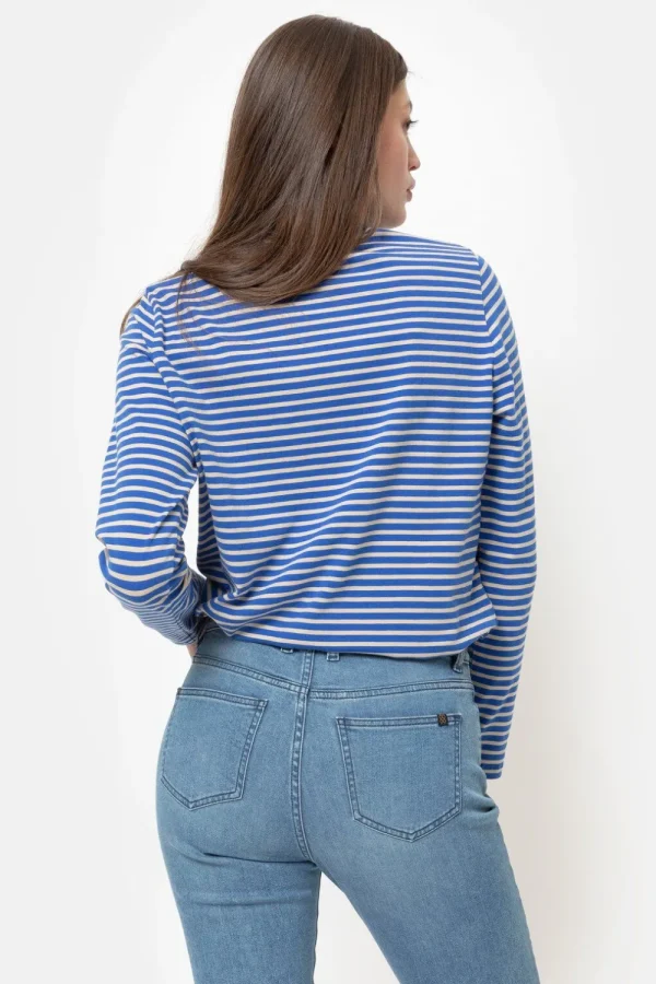 Beige Gestreepte Sous-Pull Met Rolkraag-Terre Bleue Outlet