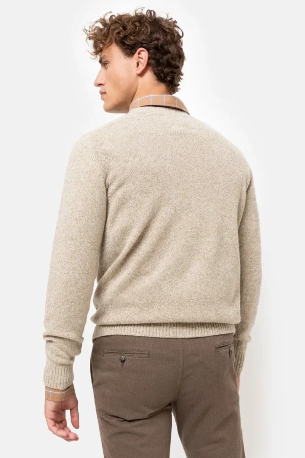 Beige Heren Sweater Met Ronde Hals-Terre Bleue Best Sale