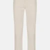 Beige Slim Fit Broek Met Rechte Broekspijpen-Terre Bleue Best Sale