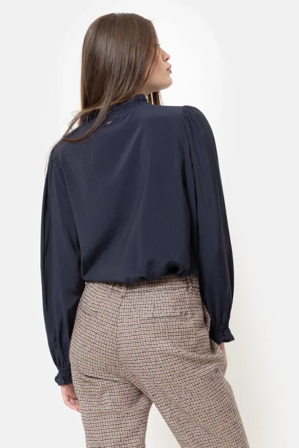 Blauw-Bruin Geruite 7/8 Broek Met Regular Fit-Terre Bleue Fashion