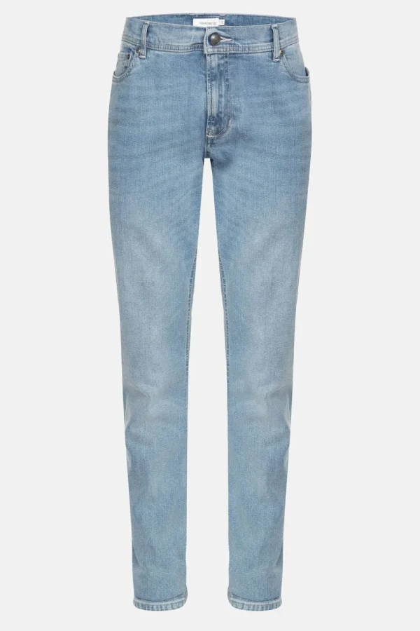Blauwe Slim Fit Jeansbroek Voor Heren-Terre Bleue Store