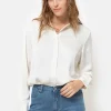 Blouse Met Lange Mouwen En Knoopjes-Terre Bleue Fashion