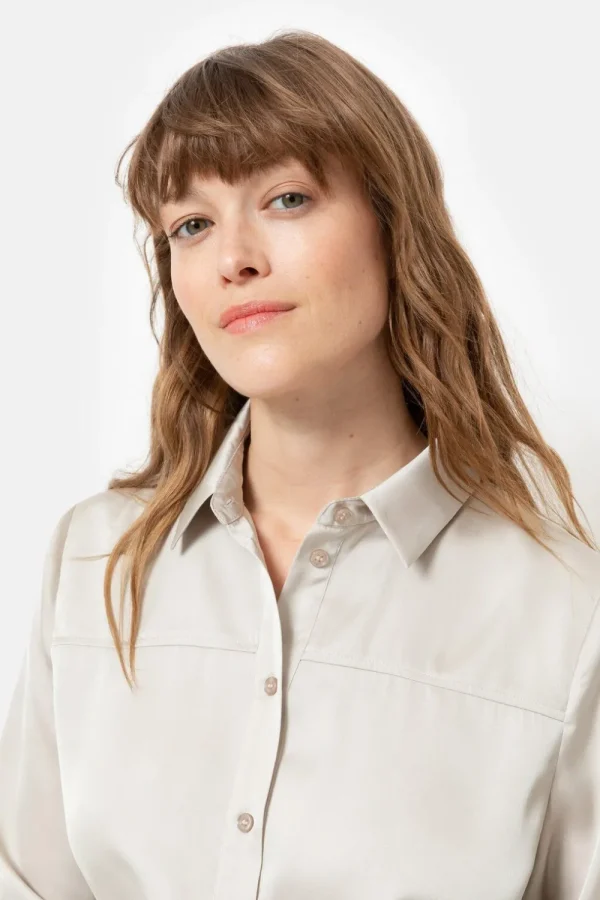 Blouse Met Lange Mouwen En Knoopjes-Terre Bleue Hot