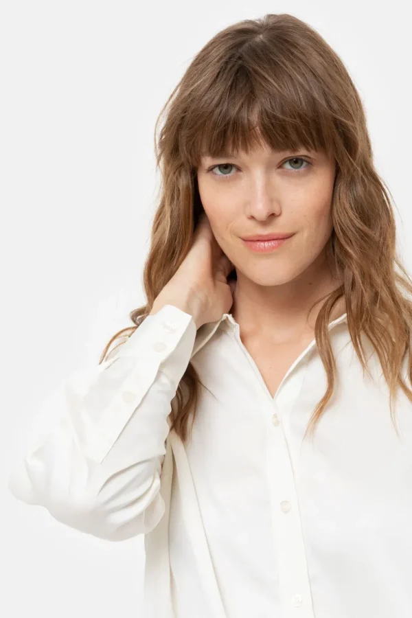 Blouse Met Lange Mouwen En Knoopjes-Terre Bleue Fashion