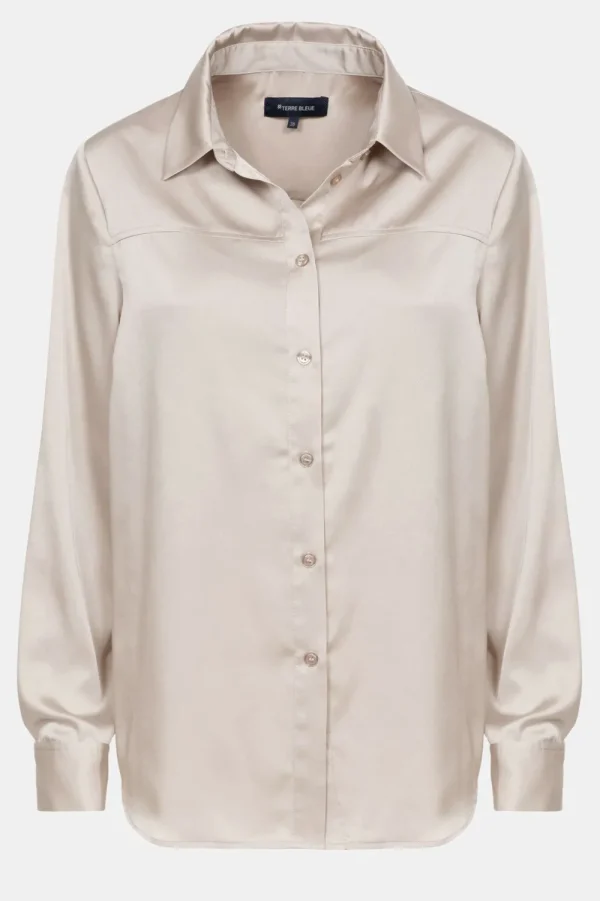 Blouse Met Lange Mouwen En Knoopjes-Terre Bleue Hot