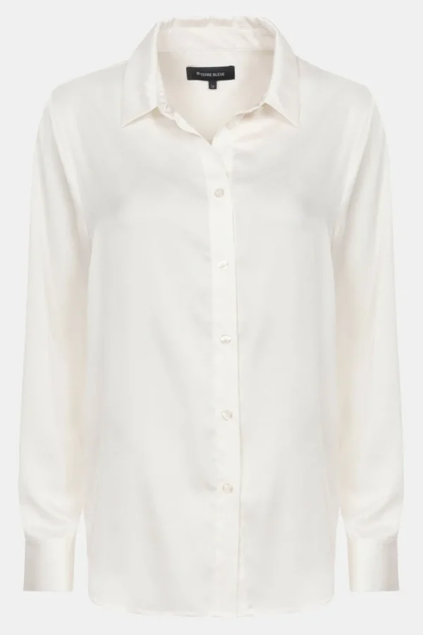 Blouse Met Lange Mouwen En Knoopjes-Terre Bleue Fashion