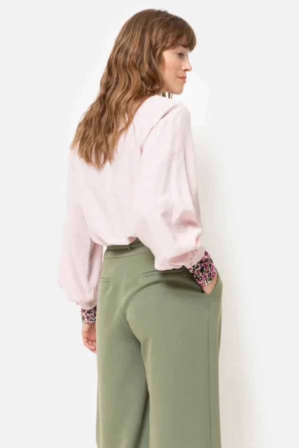 Blouse Met Overslag En Broderie-Terre Bleue Best Sale