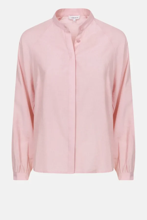 Blouse Met Overslag En Broderie-Terre Bleue Best Sale