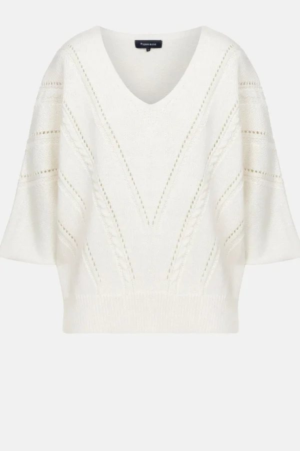 Boxy Pull Met Driekwartmouwen En V-Hals-Terre Bleue Hot