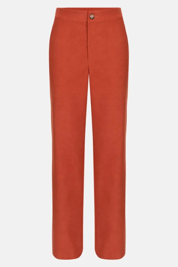 Bruine Broek Met Wijde, Rechte Fit-Terre Bleue Flash Sale