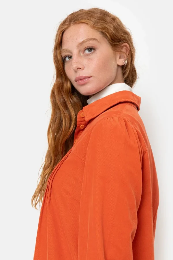 Bruine Korte Hemdjurk Met Lange Mouwen-Terre Bleue Clearance