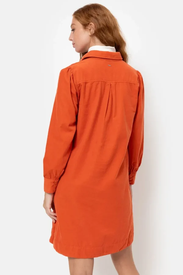 Bruine Korte Hemdjurk Met Lange Mouwen-Terre Bleue Clearance