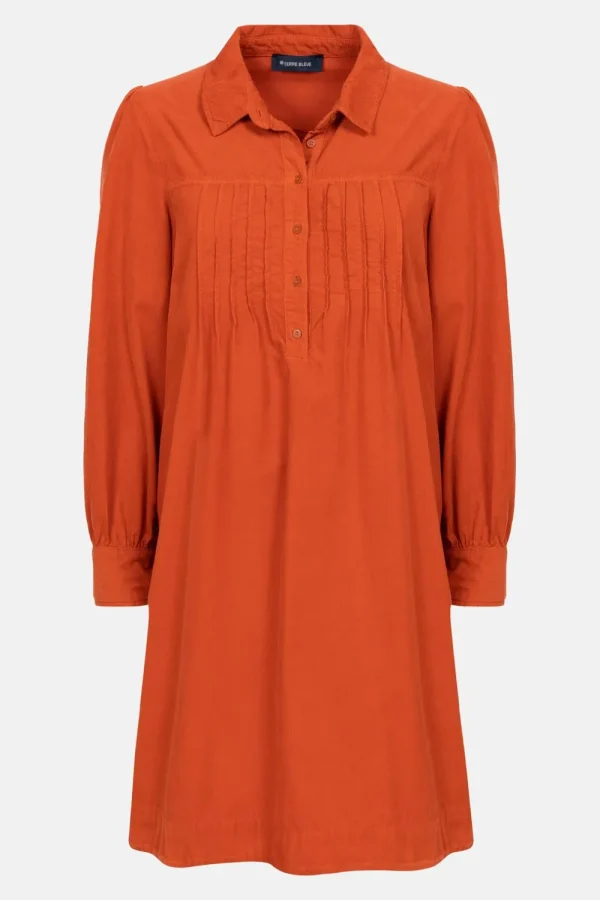 Bruine Korte Hemdjurk Met Lange Mouwen-Terre Bleue Clearance