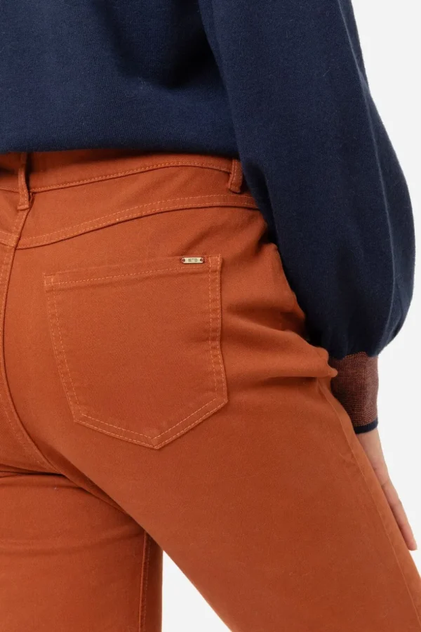 Bruine Regular Fit Damesbroek Met 7/8 Lengte-Terre Bleue Best Sale