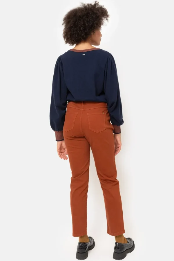 Bruine Regular Fit Damesbroek Met 7/8 Lengte-Terre Bleue Best Sale