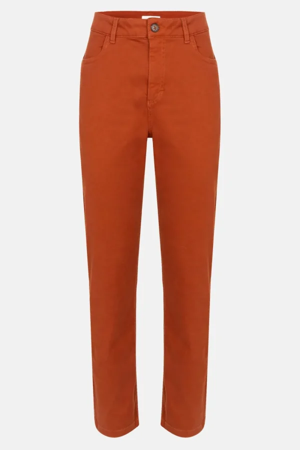 Bruine Regular Fit Damesbroek Met 7/8 Lengte-Terre Bleue Best Sale