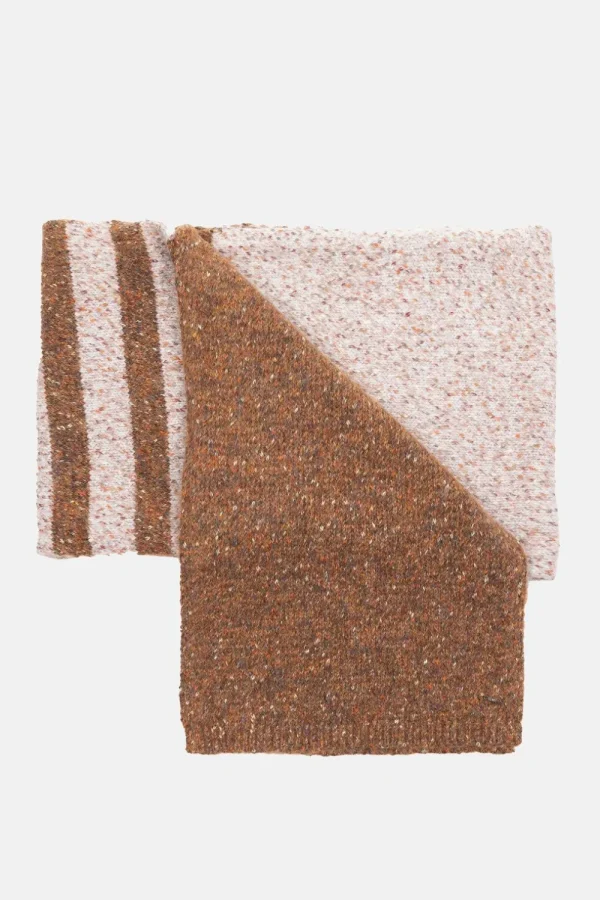 Dames Sjaal Met Bruin-Beige Color Blocks-Terre Bleue New