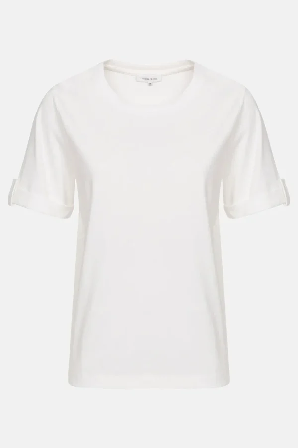 Dames T-Shirt Met Ronde Hals En Korte Mouwen-Terre Bleue Cheap