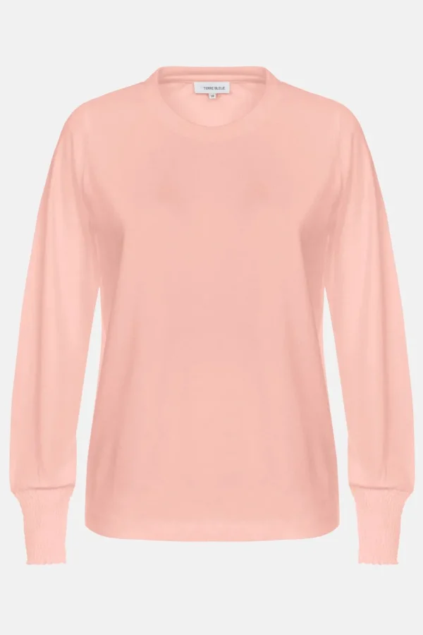 Damestop Met Lange Mouwen En Smock-Terre Bleue Fashion