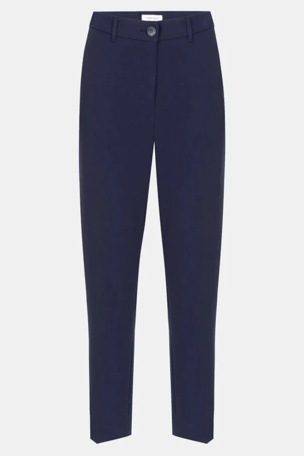 Donker E 7/8 Broek Met Regular Fit En Vouw-Terre Bleue Flash Sale