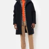Donker E Herenmantel Met Kap En Rits-Terre Bleue Flash Sale