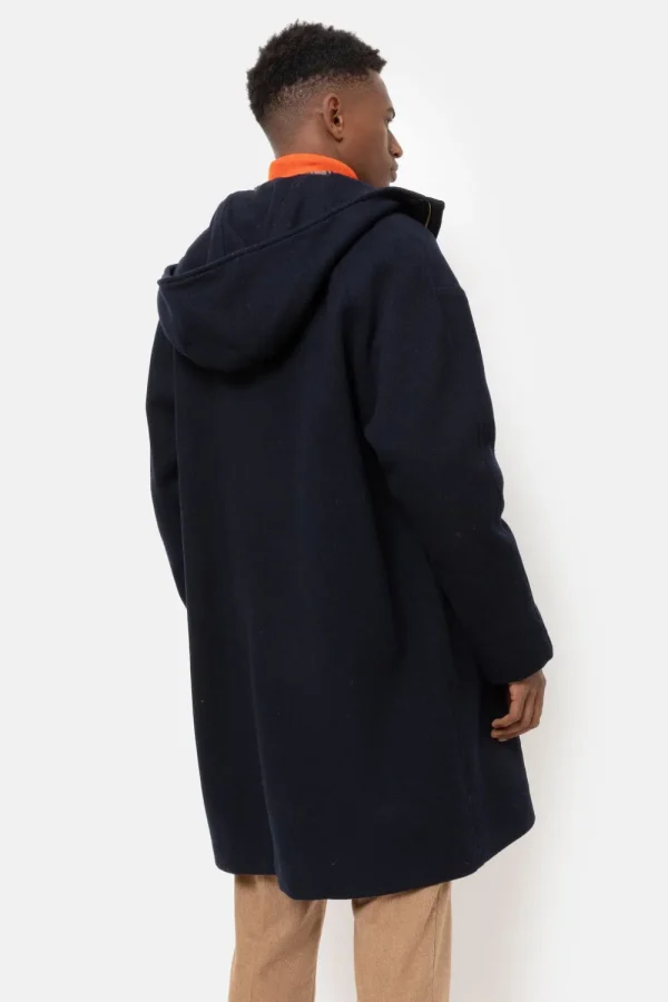 Donker E Herenmantel Met Kap En Rits-Terre Bleue Flash Sale