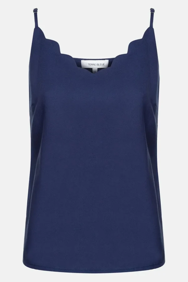 Donker E Tanktop Met Verstelbare Bandjes-Terre Bleue Cheap