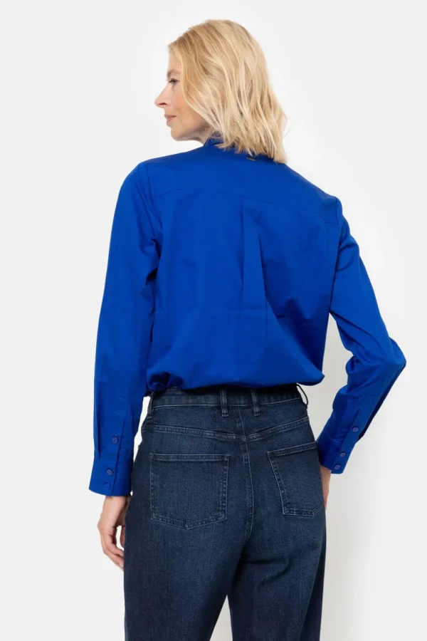 E Dames Blouse Met Gefronste Kraag-Terre Bleue Flash Sale