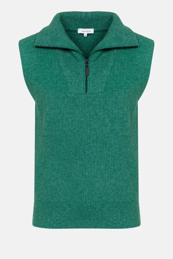 E Dames Debardeur Met Ritskraag-Terre Bleue Outlet