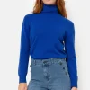 E Damespull Met Rolkraag En Lange Mouwen-Terre Bleue New