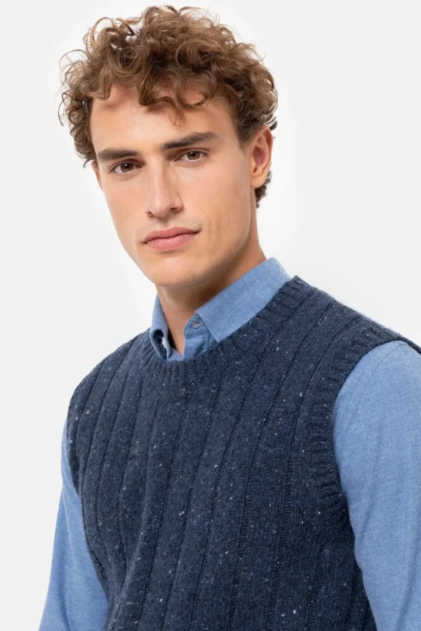 E Debardeur Voor Heren, Met Ronde Hals-Terre Bleue Best