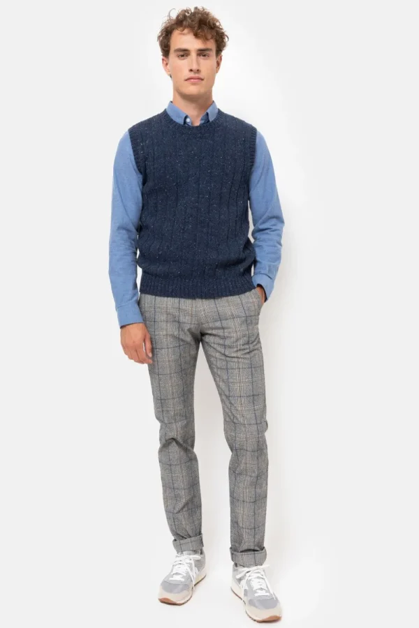 E Debardeur Voor Heren, Met Ronde Hals-Terre Bleue Best