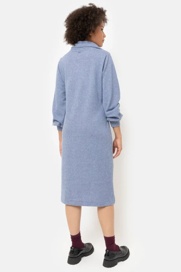 E Gebreide Jurk Met Lange Pofmouwen-Terre Bleue Hot