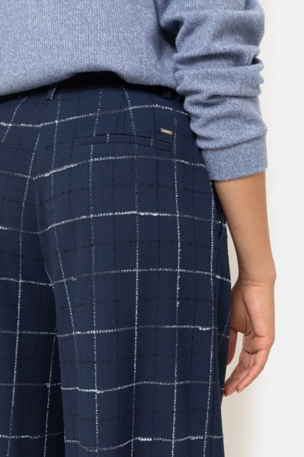 E Geruite Broek Met Wijde Broekspijpen-Terre Bleue Hot