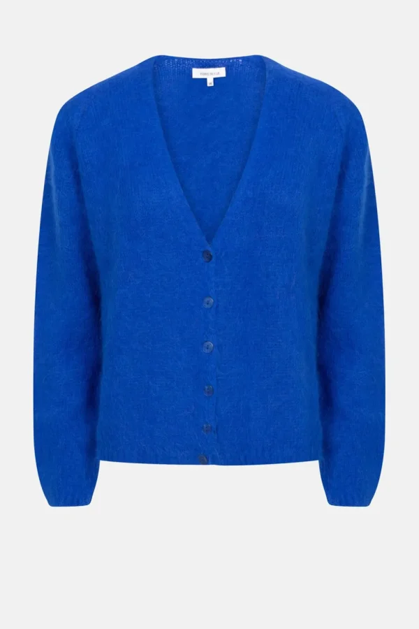 E Harige Cardigan Met V-Hals En Knopen-Terre Bleue Sale