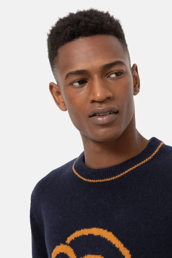 E Herensweater Met Lichtbruine Print-Terre Bleue Cheap