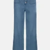 E Jeans Met Hoge Taille En Wijde Broekspijpen-Terre Bleue Store