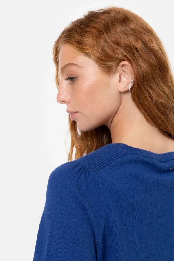 E Korte Pull Met Boothals En Ballonmouwen-Terre Bleue Clearance