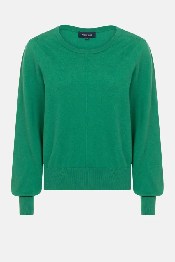 E Korte Pull Met Boothals En Ballonmouwen-Terre Bleue Shop