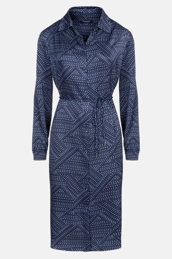 E Midi-Jurk Met Bolletjes En Lange Mouwen-Terre Bleue Online