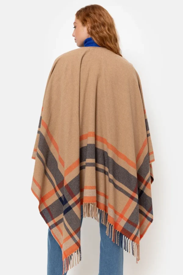 E Poncho Met Blauw-Oranje Strepen-Terre Bleue Flash Sale