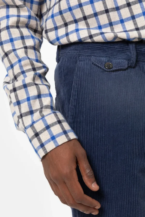 E Velours Herenbroek Met Slim Fit-Terre Bleue Discount