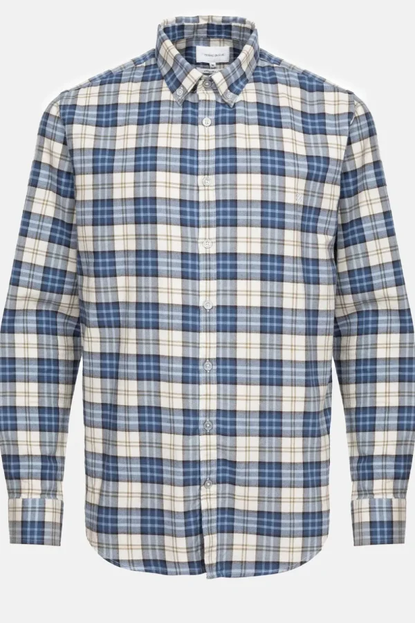 Ecru Geruit Overhemd Met Regular Fit-Terre Bleue Outlet