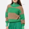 Gebreide Pull Met Bruine Color Blocks-Terre Bleue Sale
