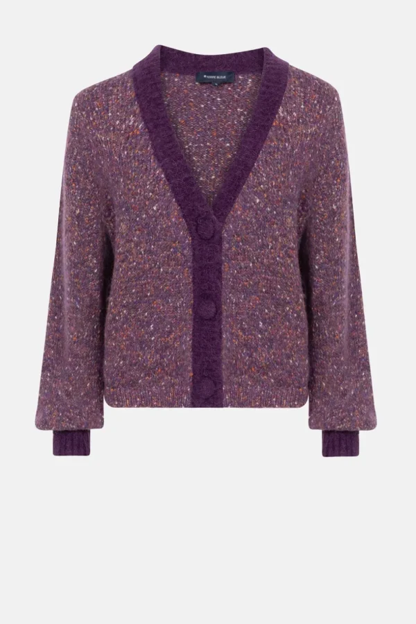 Gemeleerde Korte Cardigan Met Knopen-Terre Bleue Discount