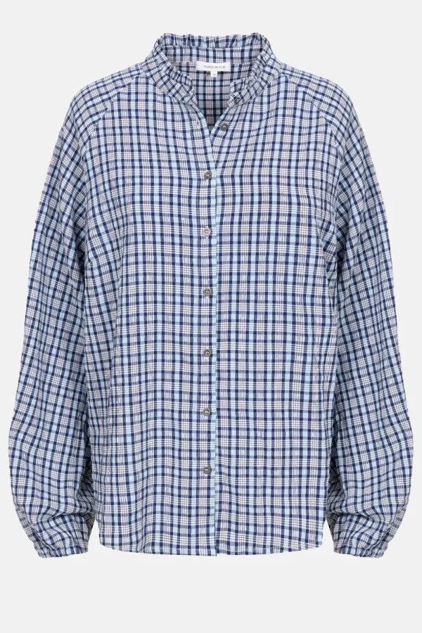 Geruit Bloesje Met Volantkraag-Terre Bleue Hot