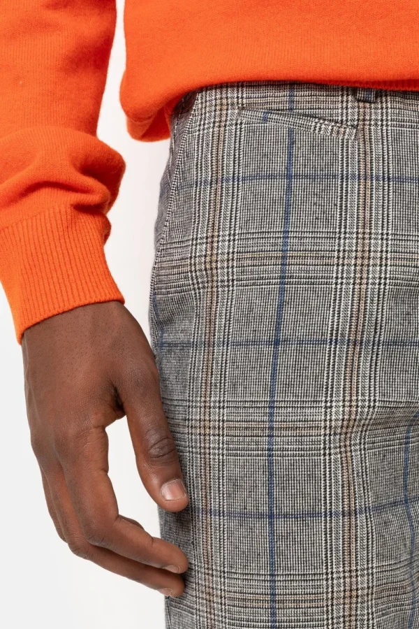 Geruite Slim Fit Chino Broek Voor Heren-Terre Bleue Best