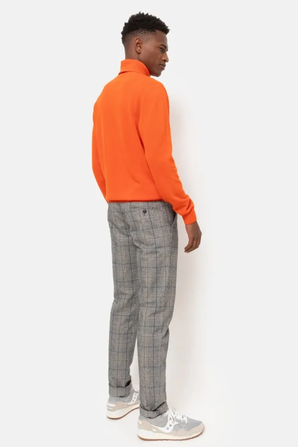 Geruite Slim Fit Chino Broek Voor Heren-Terre Bleue Best