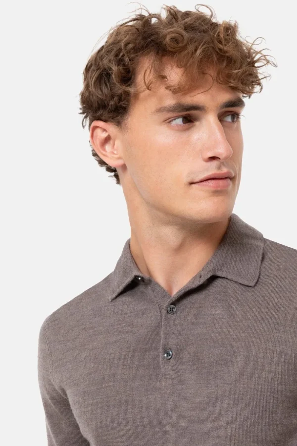 Grijze Mannentrui Met Polokraag En Knopen-Terre Bleue New